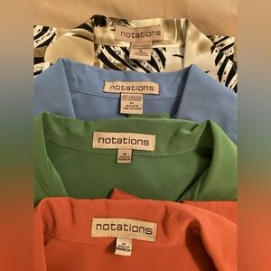 Group of 4 Ladies Notations Blouses-Size Medium-Assorted Colors
